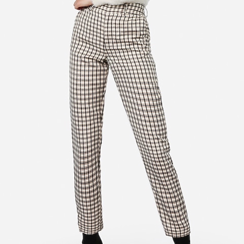 Express Negin Mirsalehi High Waisted Plaid Pants